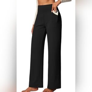 High-Waist Black Wide-Leg Pants for Women